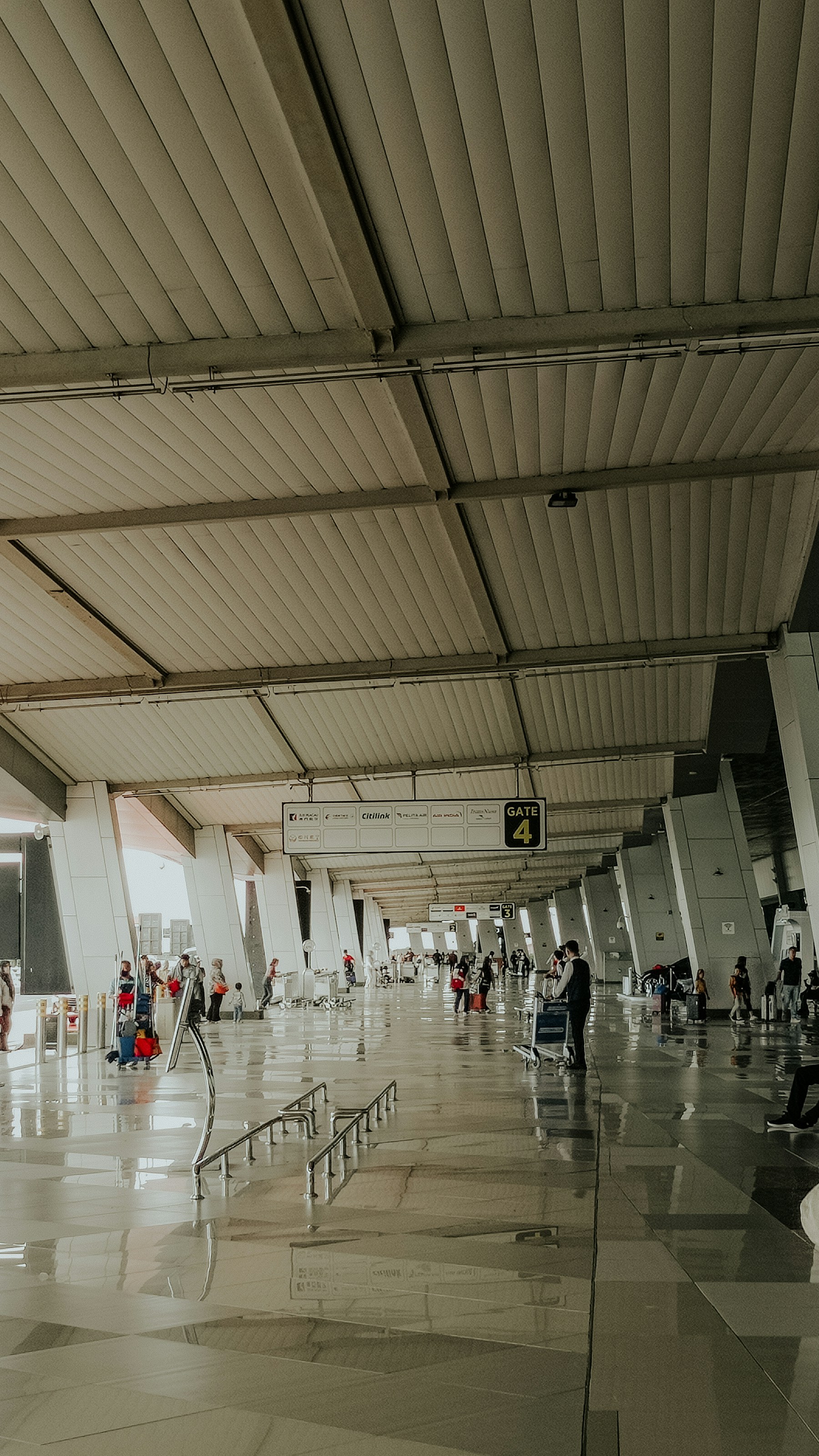 Travellers inside Terminal 3 of Soekarno-Hatta Airport